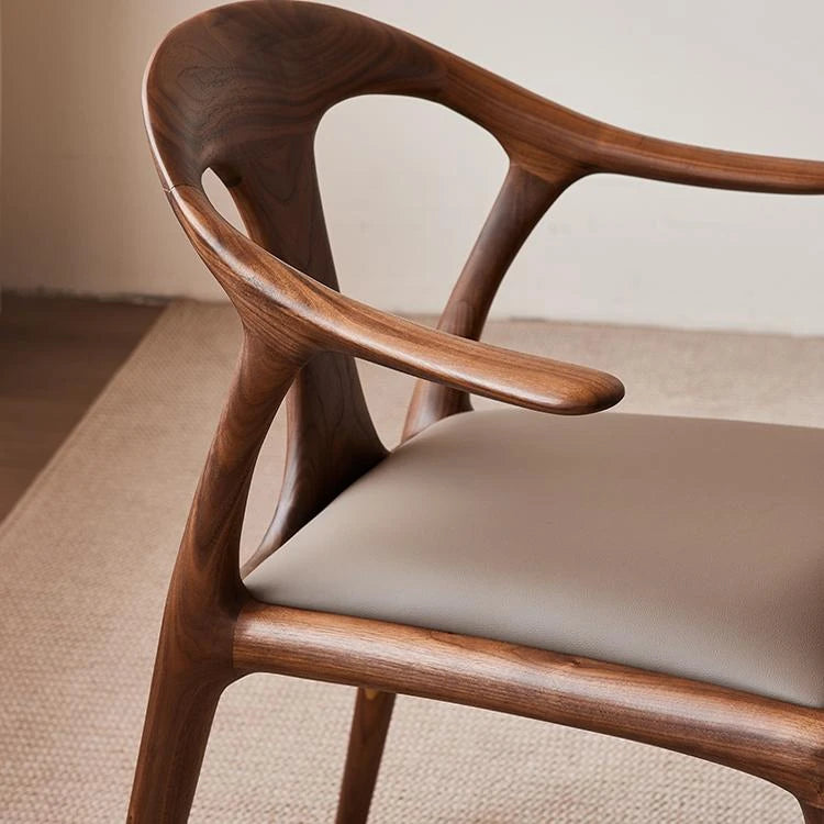 ウォールナットエアレザー使用 おしゃれなデザインチェア - あなたのインテリアを引き立てる高級感溢れる一脚 hjy-5016