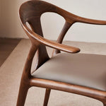 ウォールナットエアレザー使用 おしゃれなデザインチェア - あなたのインテリアを引き立てる高級感溢れる一脚 hjy-5016