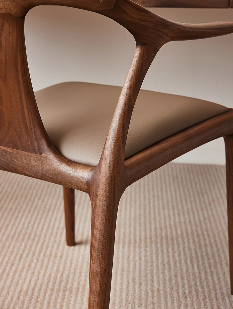 ウォールナットエアレザー使用 おしゃれなデザインチェア - あなたのインテリアを引き立てる高級感溢れる一脚 hjy-5016