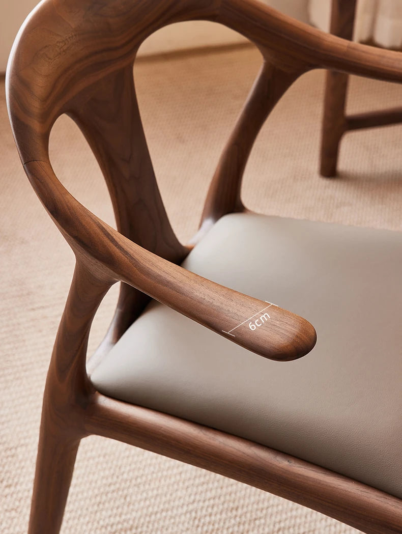 ウォールナットエアレザー使用 おしゃれなデザインチェア - あなたのインテリアを引き立てる高級感溢れる一脚 hjy-5016