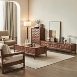 ウォールナット製テレビ台 - シンプルでスタイリッシュなデザイン、リビング空間を彩る一品 hjy-5017