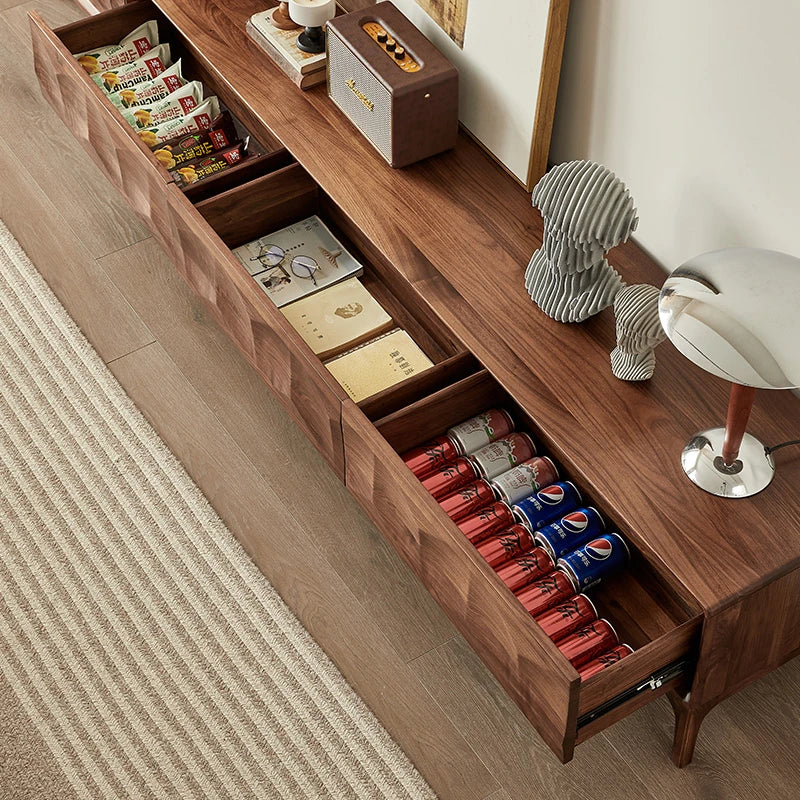 ウォールナット製テレビ台 - シンプルでスタイリッシュなデザイン、リビング空間を彩る一品 hjy-5017