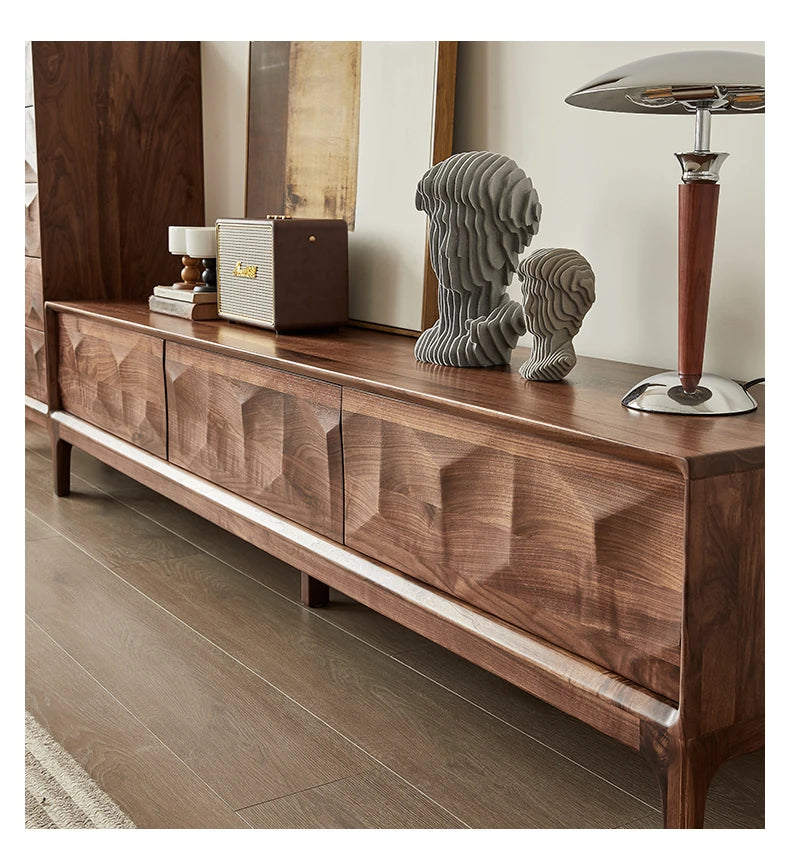 ウォールナット製テレビ台 - シンプルでスタイリッシュなデザイン、リビング空間を彩る一品 hjy-5017