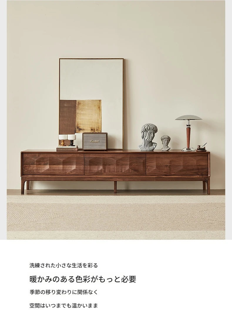 ウォールナット製テレビ台 - シンプルでスタイリッシュなデザイン、リビング空間を彩る一品 hjy-5017