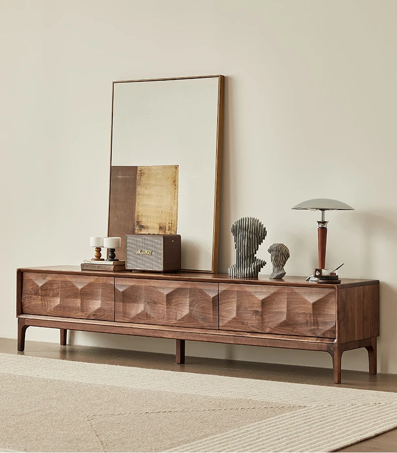 ウォールナット製テレビ台 - シンプルでスタイリッシュなデザイン、リビング空間を彩る一品 hjy-5017