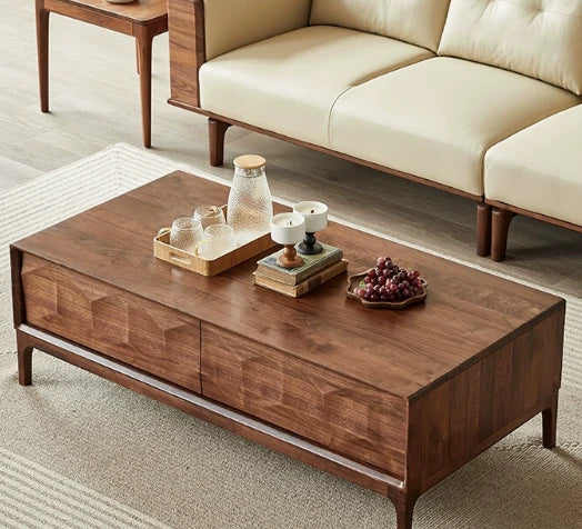 ウォールナット製 センターテーブル おしゃれでスタイリッシュなリビングの必需品 hjy-5018