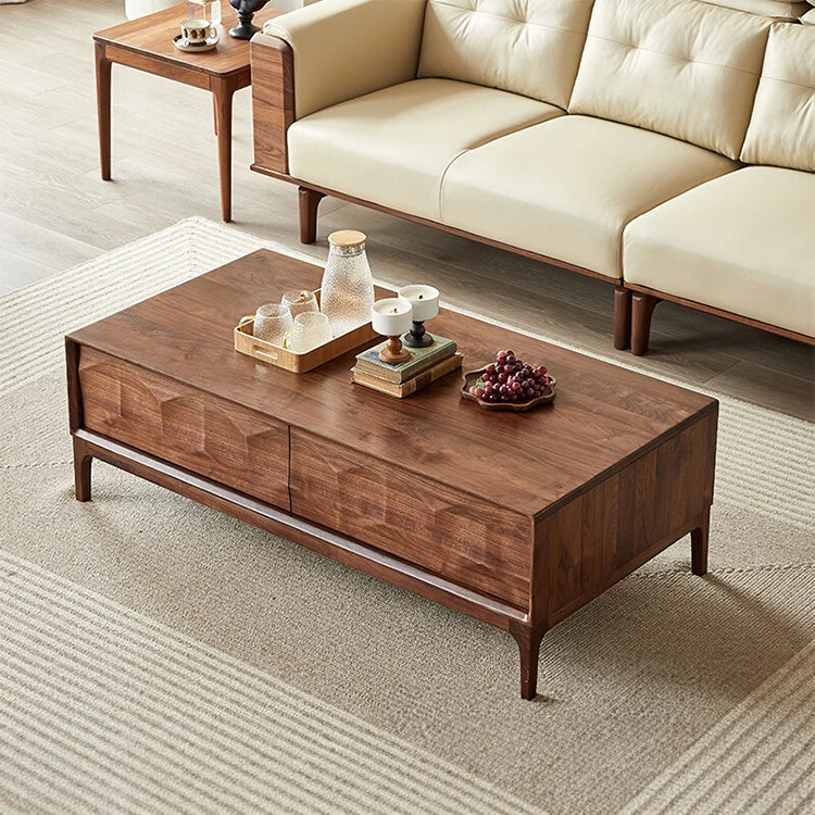 ウォールナット製 センターテーブル おしゃれでスタイリッシュなリビングの必需品 hjy-5018