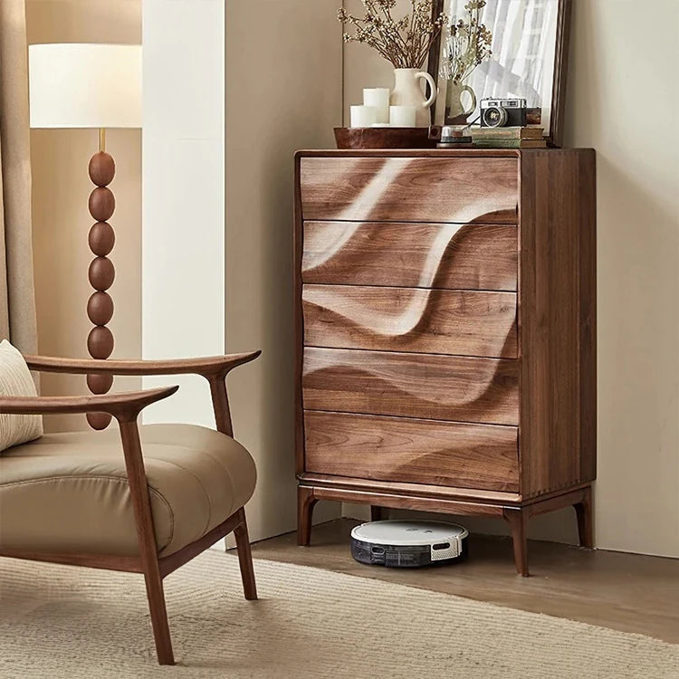 ウォールナット製キャビネット - モダンスタイルで魅力的な収納家具、エレガントなデザインの18世紀風キャビネット hjy-5019