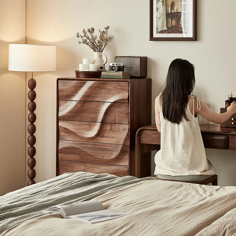 ウォールナット製キャビネット - モダンスタイルで魅力的な収納家具、エレガントなデザインの18世紀風キャビネット hjy-5019