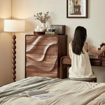 ウォールナット製キャビネット - モダンスタイルで魅力的な収納家具、エレガントなデザインの18世紀風キャビネット hjy-5019