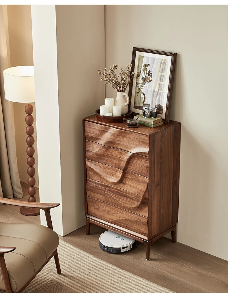 ウォールナット製キャビネット - モダンスタイルで魅力的な収納家具、エレガントなデザインの18世紀風キャビネット hjy-5019