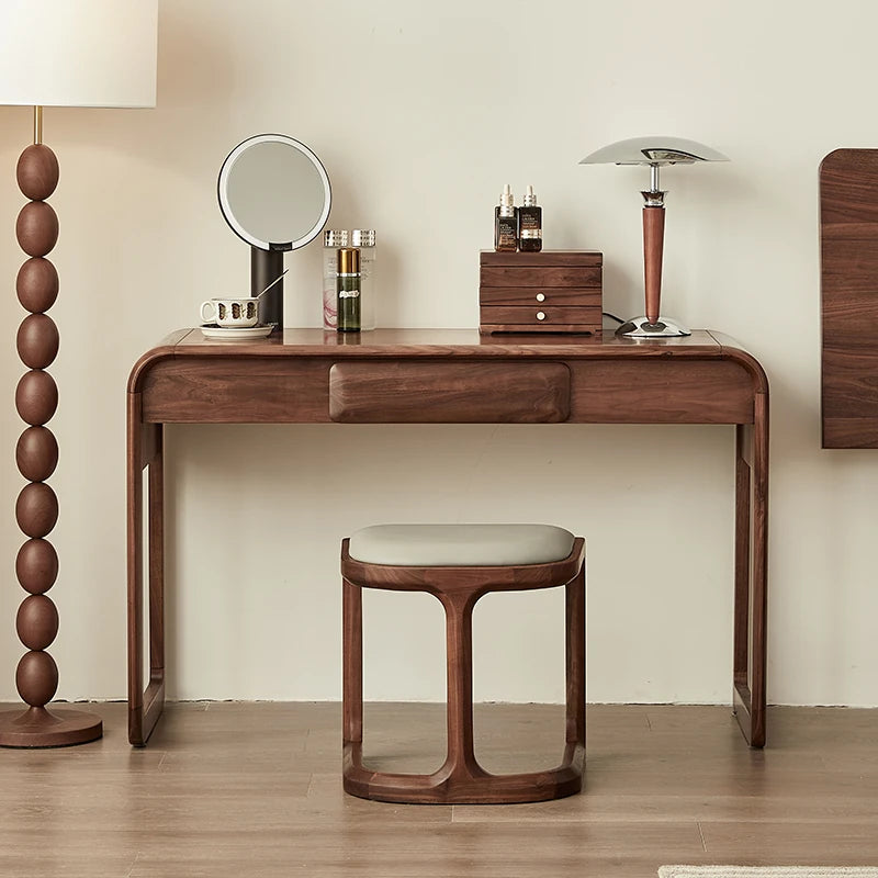 ウォールナット製おしゃれ化粧台 - スタイリッシュなデザインと実用性を兼ね備えたドレッサー hjy-5020
