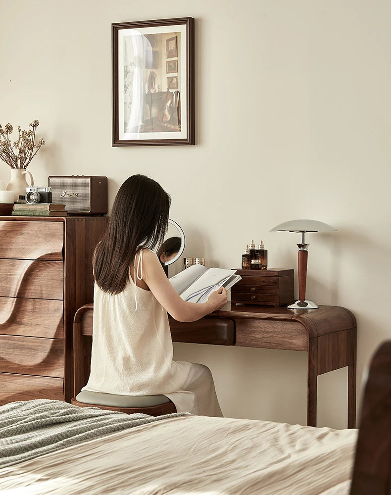 ウォールナット スツール | シンプルで洗練されたデザイン | 寝室やリビングにピッタリなインテリア accent hjy-5021