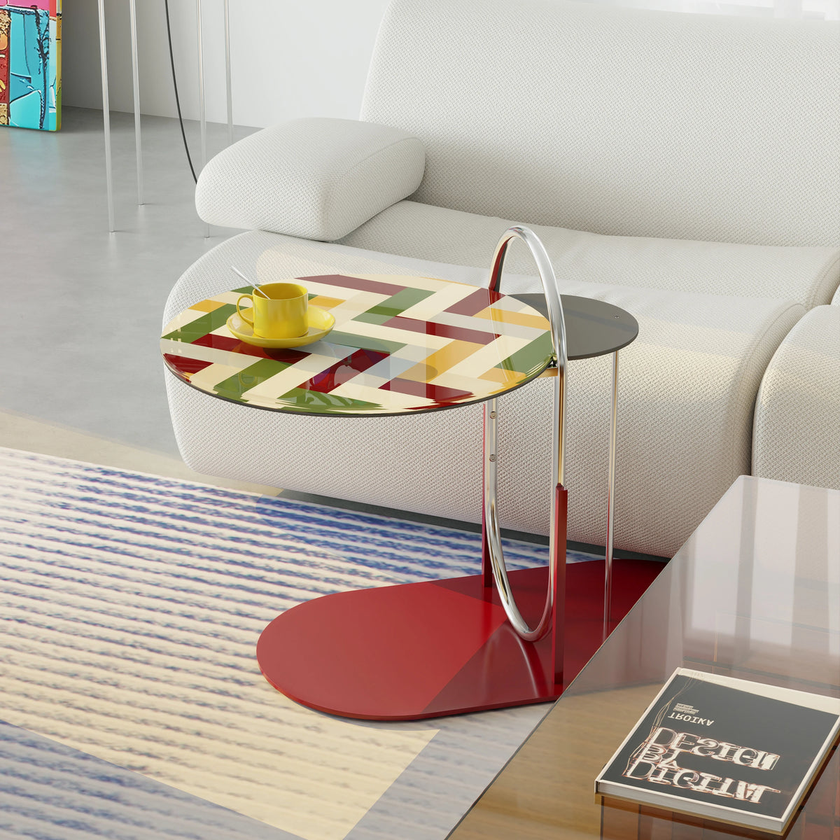 おしゃれなセンターテーブル - 強化ガラスとステンレス製のスタイリッシュデザイン! hjzjl-5195