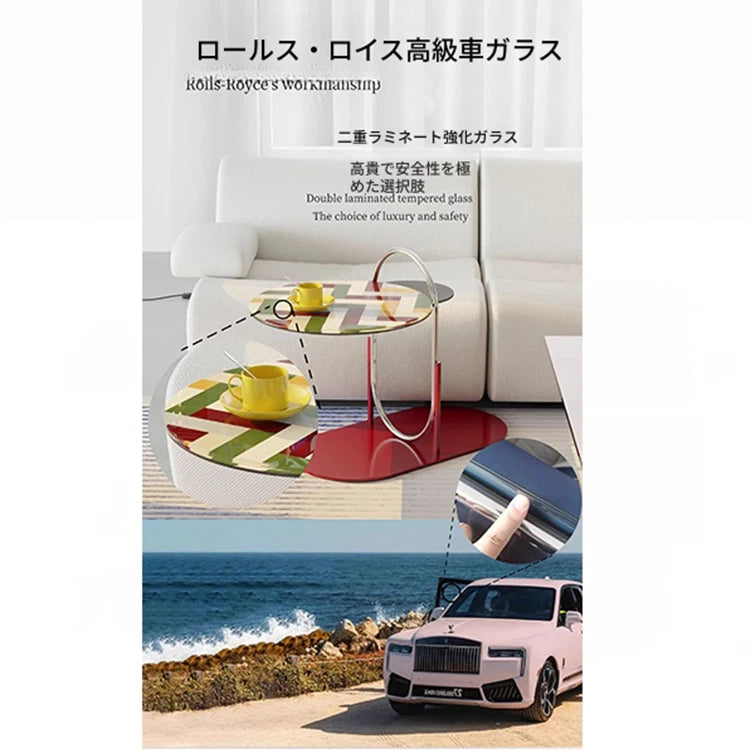 おしゃれなセンターテーブル - 強化ガラスとステンレス製のスタイリッシュデザイン! hjzjl-5195