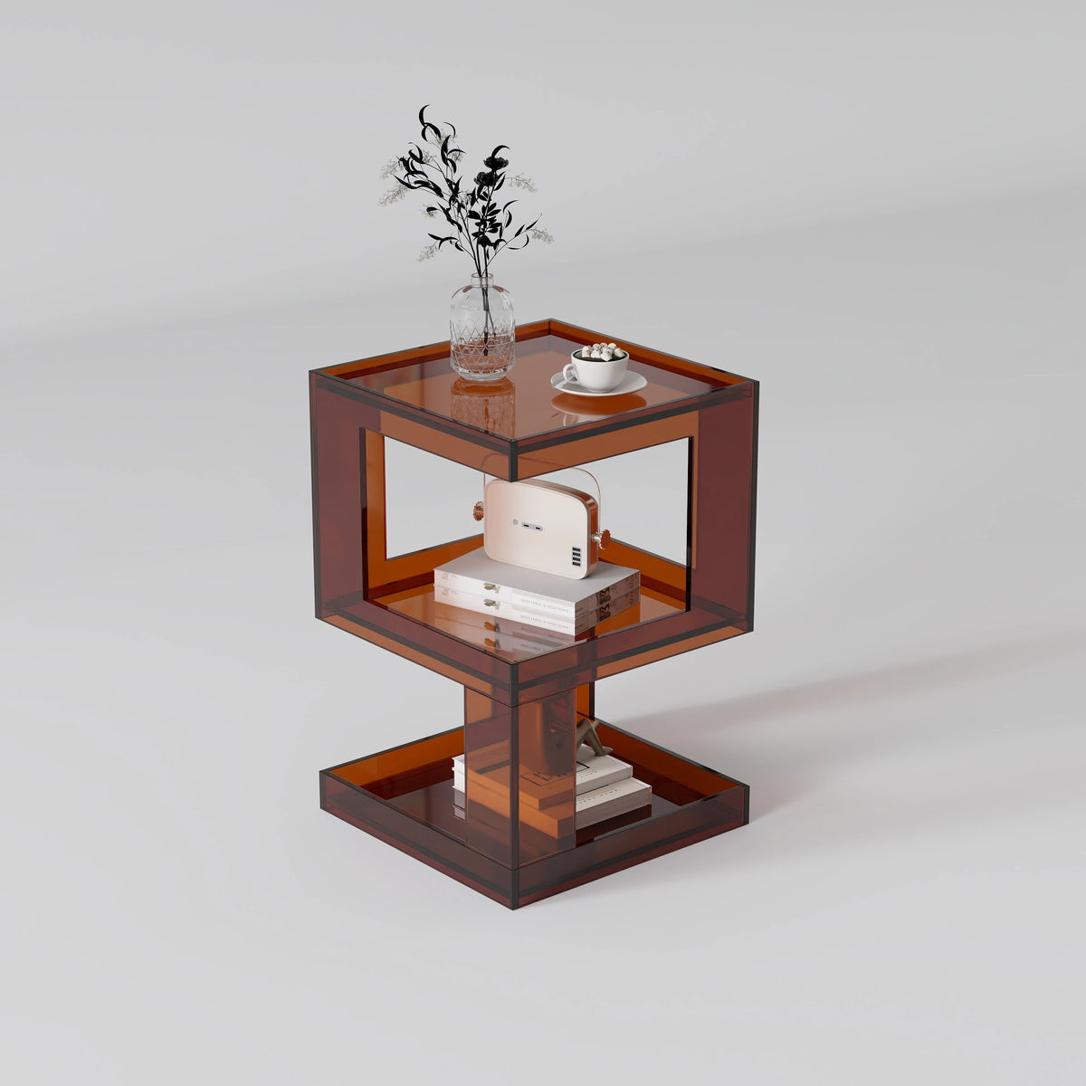 アクリルナイトテーブル - モダンデザインで美しい収納スペースを実現! hjzjl-5196