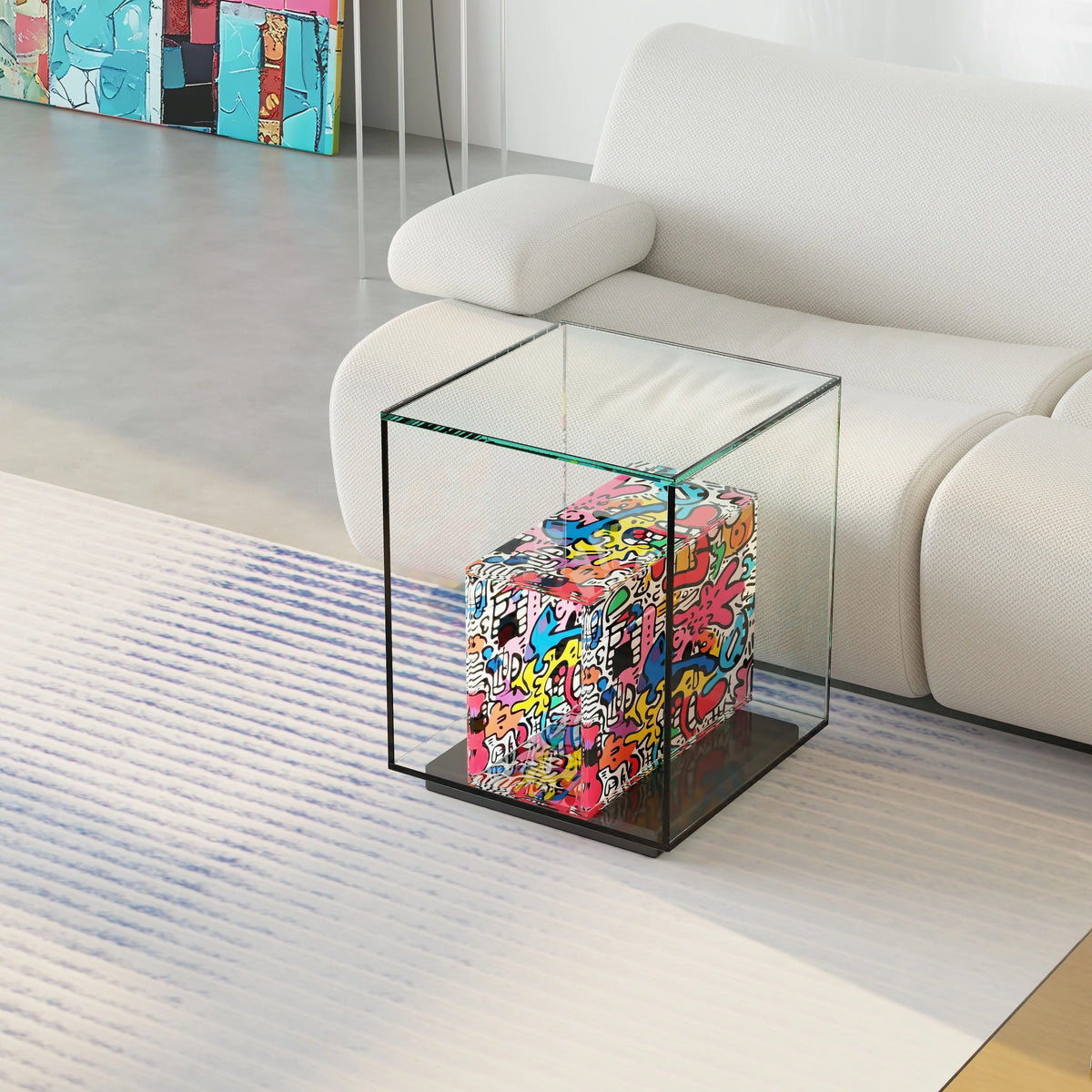 モダンデザイン強化ガラスセンターテーブル - アクリル製、スタイリッシュなインテリアに最適 hjzjl-5197