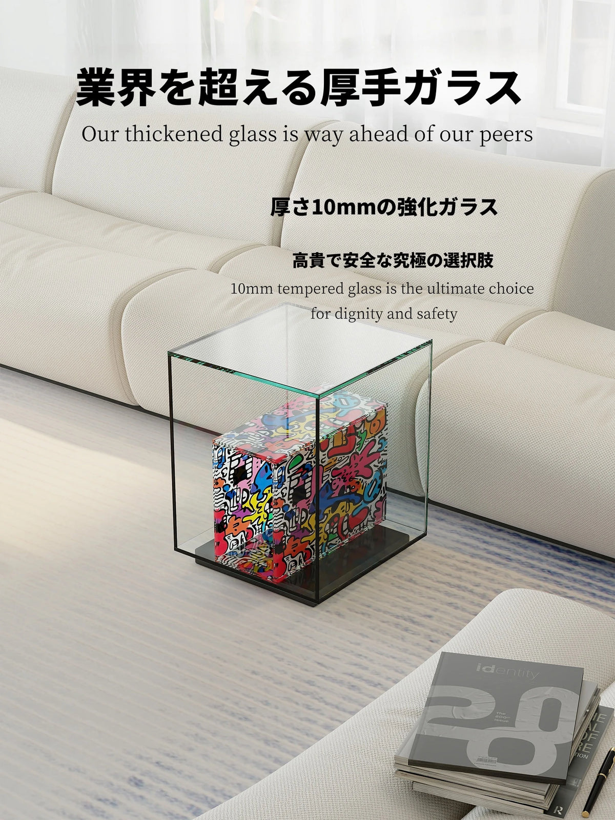 モダンデザイン強化ガラスセンターテーブル - アクリル製、スタイリッシュなインテリアに最適 hjzjl-5197