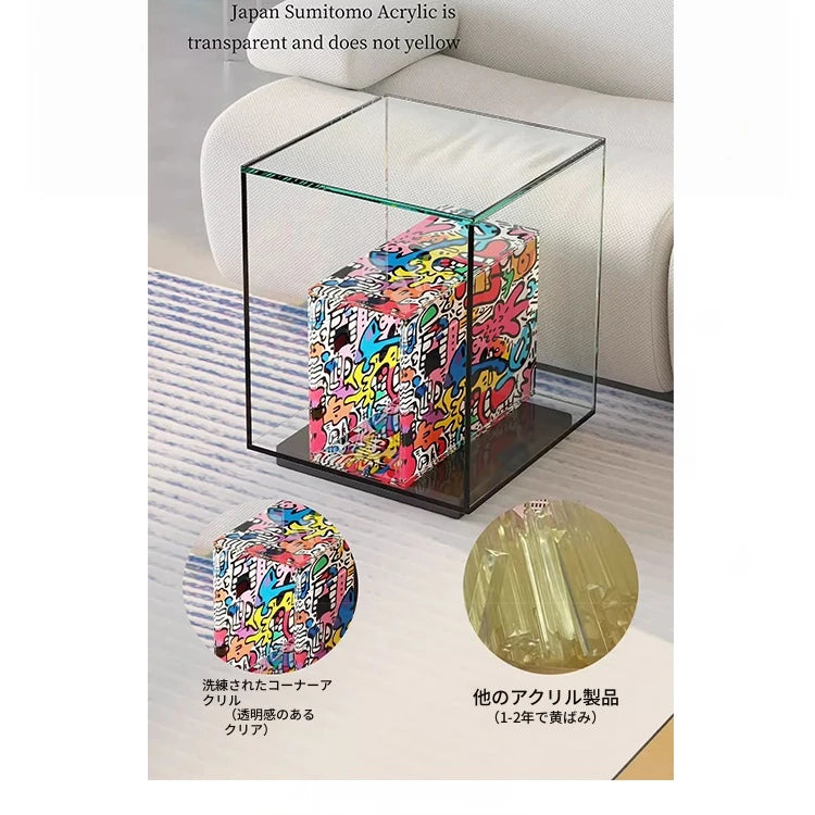 モダンデザイン強化ガラスセンターテーブル - アクリル製、スタイリッシュなインテリアに最適 hjzjl-5197