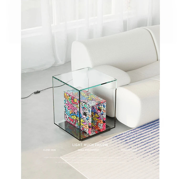 モダンデザイン強化ガラスセンターテーブル - アクリル製、スタイリッシュなインテリアに最適 hjzjl-5197