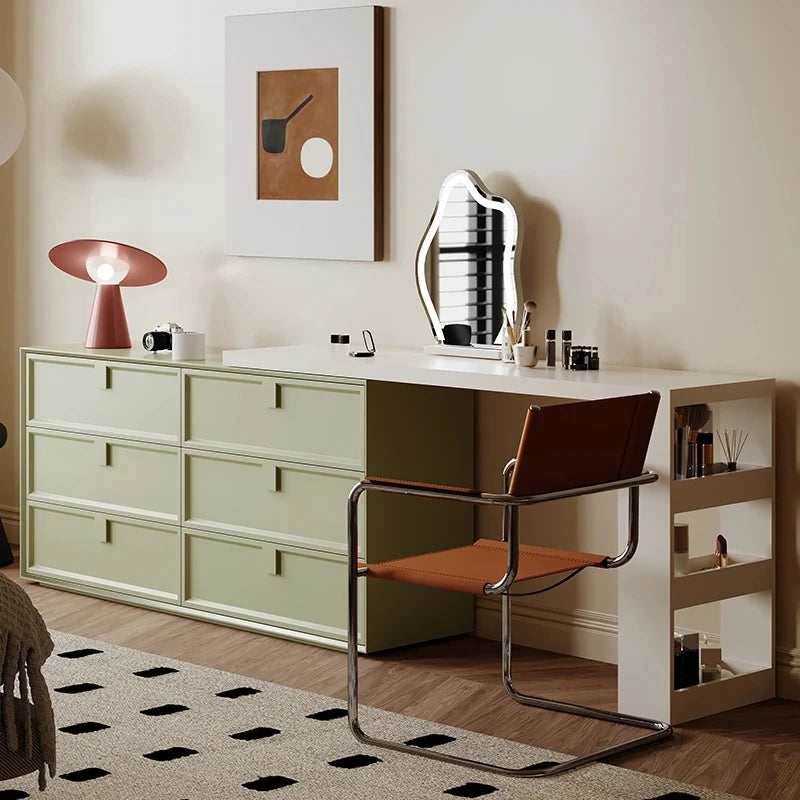 モダンデザインの多層板製化粧台|収納力抜群で洗練されたインテリアに最適! hko-4605
