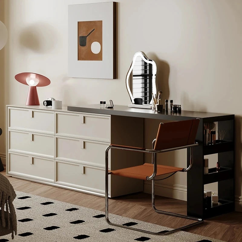 モダンデザインの多層板製化粧台|収納力抜群で洗練されたインテリアに最適! hko-4605