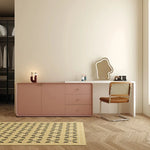 モダンデザインの多層板化粧台 | スタイリッシュな収納とミラー付き | おしゃれなインテリアアイテム hko-4606