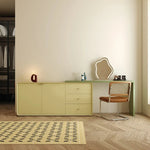 モダンデザインの多層板化粧台 | スタイリッシュな収納とミラー付き | おしゃれなインテリアアイテム hko-4606