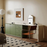 モダンデザインの多層板化粧台 | スタイリッシュな収納とミラー付き | おしゃれなインテリアアイテム hko-4606