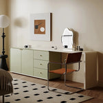 モダンデザインの多層板化粧台 | スタイリッシュな収納とミラー付き | おしゃれなインテリアアイテム hko-4606