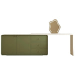 モダンデザインの多層板化粧台 | スタイリッシュな収納とミラー付き | おしゃれなインテリアアイテム hko-4606