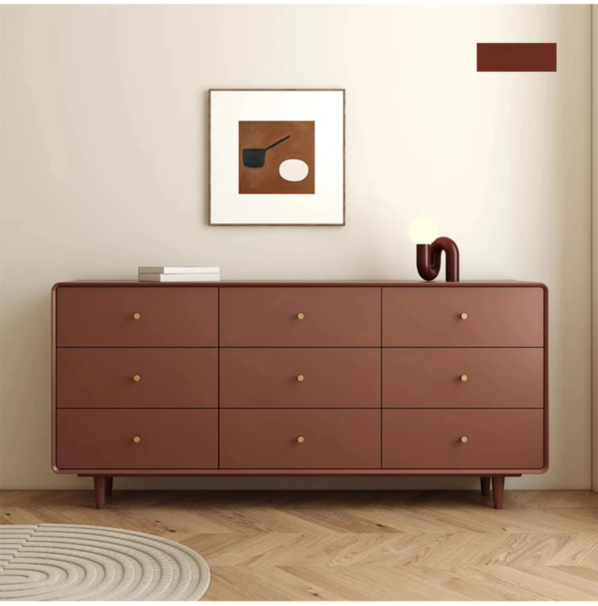 シンプルモダンキャビネット8段引出し - 室内収納に最適なスタイリッシュデザイン hko-4608