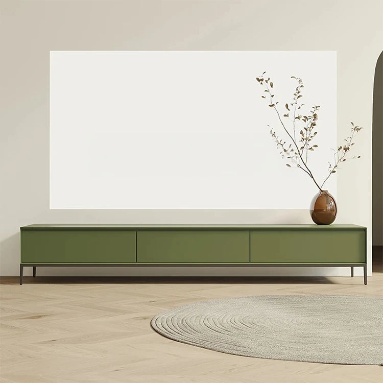 シンプルでスタイリッシュなテレビ台 - モダンデザインのグリーン収納家具 hko-4609