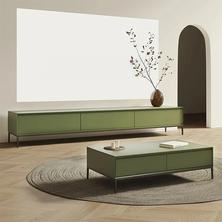 シンプルモダンキャビネット | 高品質 グリーン仕上げ | おしゃれなインテリア収納家具 hko-4628