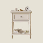 おしゃれなチェリー材&パイン製ナイトテーブル - シンプルで上品なデザイン、収納力抜群の引き出し付き! hl-4879