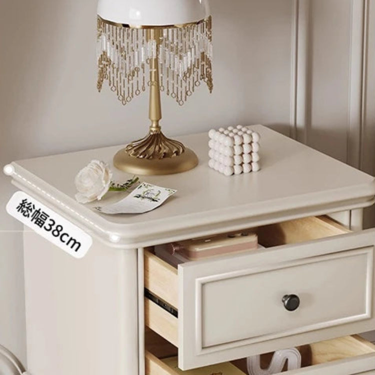 おしゃれなチェリー材&パイン製ナイトテーブル - シンプルで上品なデザイン、収納力抜群の引き出し付き! hl-4879