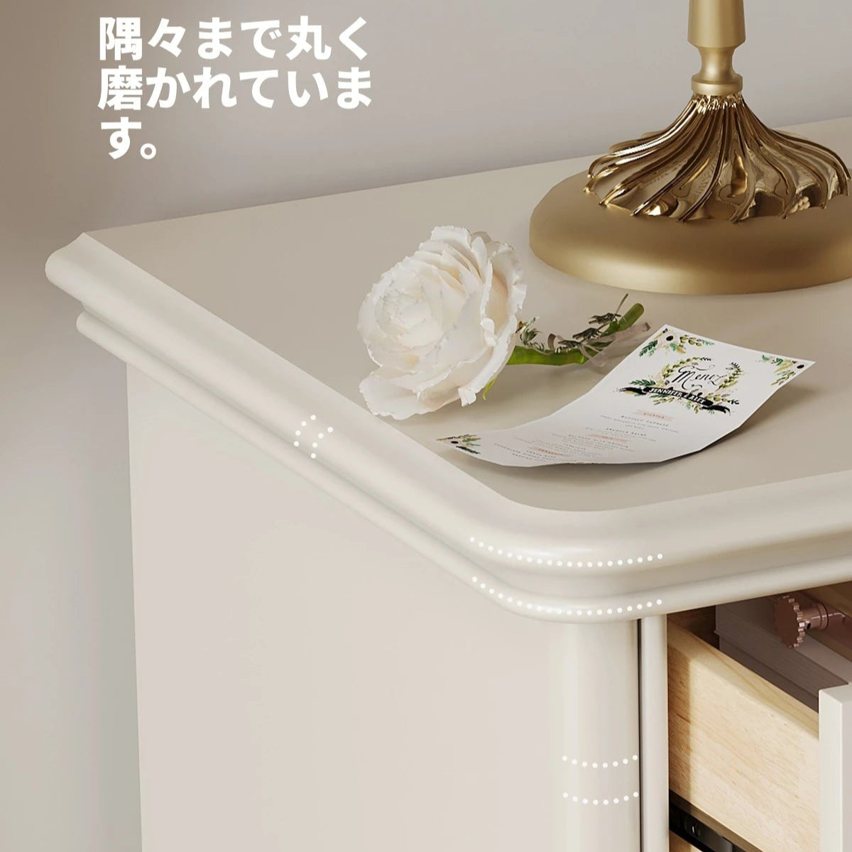 おしゃれなチェリー材&パイン製ナイトテーブル - シンプルで上品なデザイン、収納力抜群の引き出し付き! hl-4879