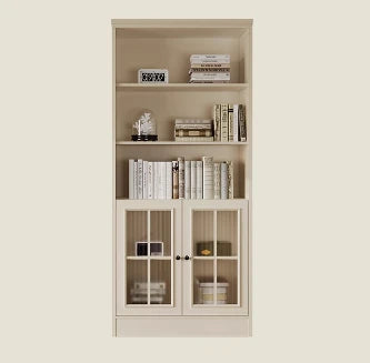 チェリー材&パイン製キャビネット|上品なガラス扉付き収納家具|リビング・ダイニングに最適 hl-4880