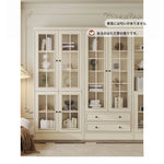 チェリー材&パイン製キャビネット|上品なガラス扉付き収納家具|リビング・ダイニングに最適 hl-4880