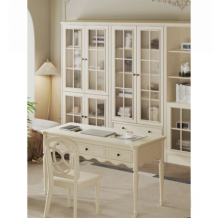 チェリー材&パイン製キャビネット|上品なガラス扉付き収納家具|リビング・ダイニングに最適 hl-4880