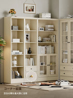 チェリー材&パイン製キャビネット|上品なガラス扉付き収納家具|リビング・ダイニングに最適 hl-4880