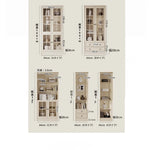 チェリー材&パイン製キャビネット|上品なガラス扉付き収納家具|リビング・ダイニングに最適 hl-4880