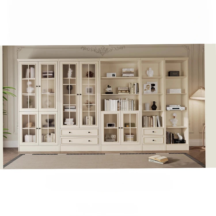 チェリー材&パイン製キャビネット|上品なガラス扉付き収納家具|リビング・ダイニングに最適 hl-4880