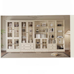 チェリー材&パイン製キャビネット|上品なガラス扉付き収納家具|リビング・ダイニングに最適 hl-4880