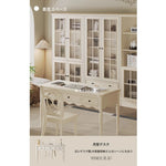 チェリー材&パイン製キャビネット|上品なガラス扉付き収納家具|リビング・ダイニングに最適 hl-4880