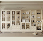 チェリー材&パイン製キャビネット|上品なガラス扉付き収納家具|リビング・ダイニングに最適 hl-4880