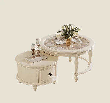 センターテーブル チェリー材 パイン 強化ガラス使用 おしゃれなリビング補助家具 hl-4881