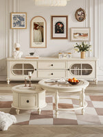 センターテーブル チェリー材 パイン 強化ガラス使用 おしゃれなリビング補助家具 hl-4881