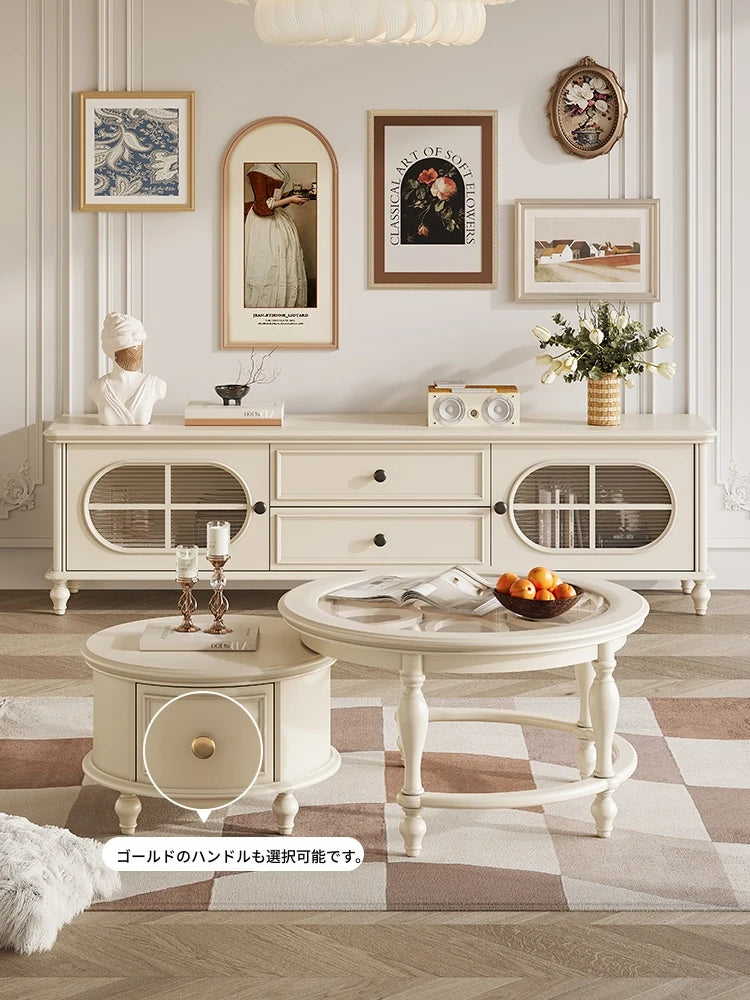 センターテーブル チェリー材 パイン 強化ガラス使用 おしゃれなリビング補助家具 hl-4881