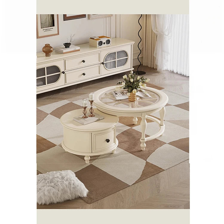 センターテーブル チェリー材 パイン 強化ガラス使用 おしゃれなリビング補助家具 hl-4881